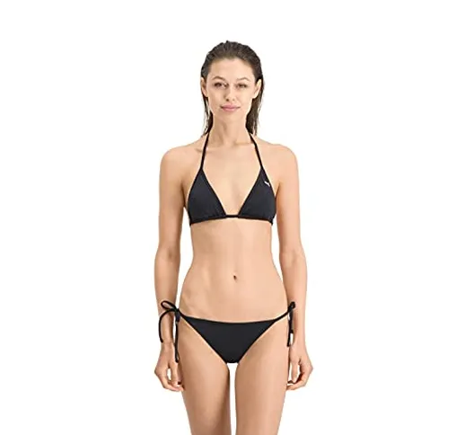 PUMA Women's Triangle Bikini Top, Nero, XL Donna