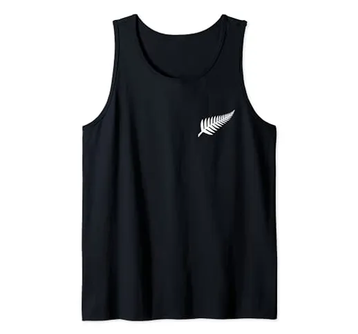 New Zealand Nuova Zelanda Fern Icon NZ Black Proud Kiwi Gift Canotta