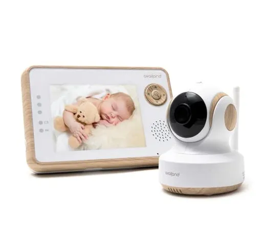 Availand Follow Baby Wooden Edition - Baby monitor con telecamera motorizzata: segue autom...