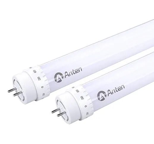 2 X Anten 120cm 20W T8 G13 Tubo Neon LED, Bianco Caldo, 2000LM, Angolazione Fascio Luce Ma...
