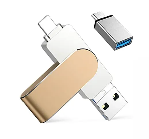 128GB Chiavetta USB per iPhone iPad Memoria USB 4 in 1 Memory Stick 3.0 Pen Drive per iOS...