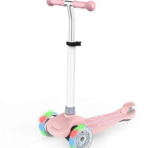 IMMEK Monopattino Pieghevole 3 Ruotes Scooter per Bambino e Bambina 2 a 6 Anni Bambini Gio...