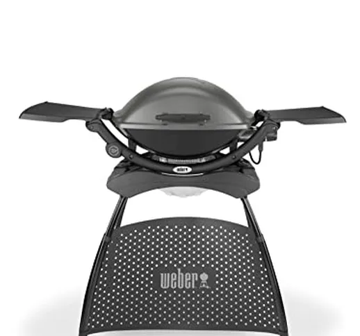 Weber Q2400 Barbecue Elettrico, 55 x 39 cm, con supporto, Dark Grey (55020053)