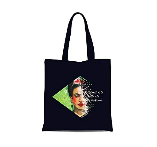 all sas Borsa shopper frida kahlo 100% tela di cotone stampa Made in Italy