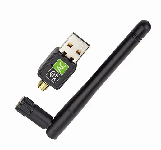 Adattatore WiFi USB AC130oMbps,Chiavetta WiFi USB Dual Band 2.4GHz&5GHz,Antenna WiFi USB,...