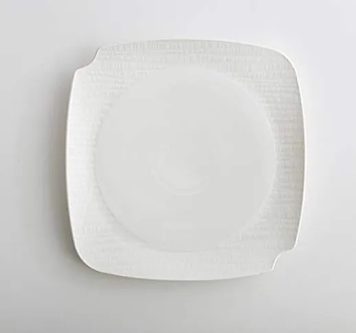 ZGCP Stoviglie in ceramica creativa quadrata bianca quadrifoglio cibo quadrato cinese e oc...
