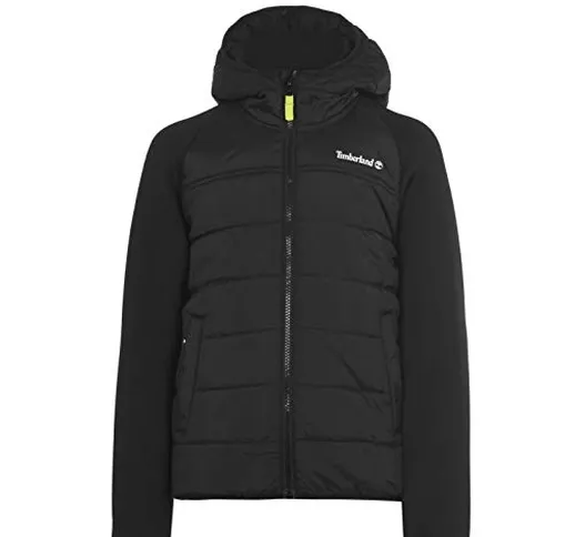 Timberland - Giacca con cappuccio bimateriale da bambino nero 14 anni