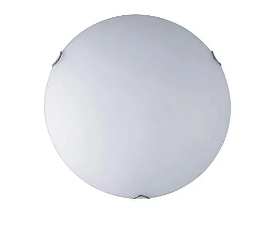 Velamp Saphir Plafoniera Tonda in Vetro Satinato, Diametro 30cm. Attacco per 1 Lampadina E...