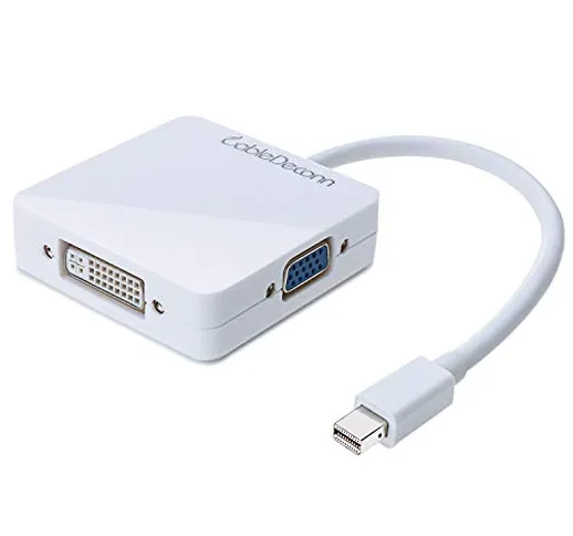 CableDeconn Mini Displayport (compatibile con porta Thunderbolt) a HDMI DVI VGA 3 in 1 cav...