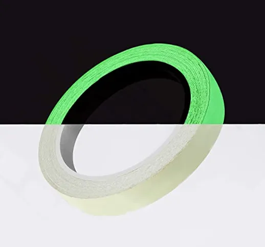 Fruitlet® Nastro Luminoso Adesivo 5 m x 2.5 cm, Nastro Fluorescente Adesivo Verde, Glow in...
