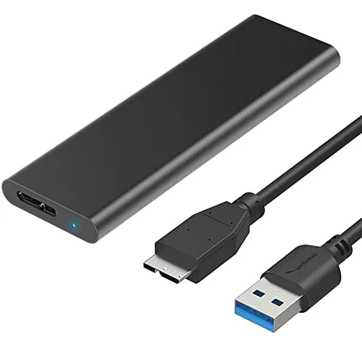 Sabrent Box Case da SSD M.2 [NGFF] a USB 3.0 in Alluminio (EC-M2MC)