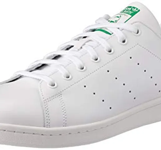 adidas Stan Smith M, Scarpe da Ginnastica Uomo, Footwear White Core White Green, 36 1/3 EU