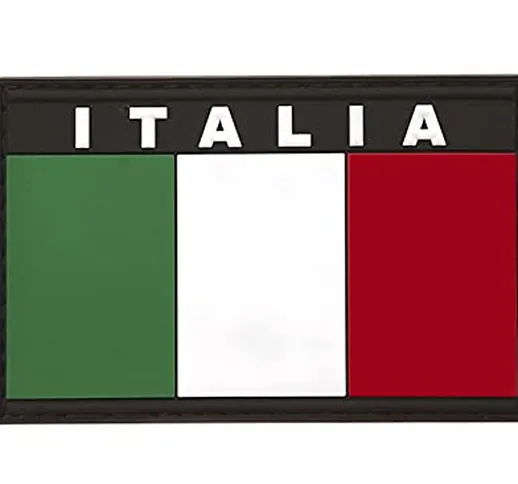 Patch 3D Bandiera Italiana Tricolore in PVC con Strappo 8x5 cm Toppa Patch Italia