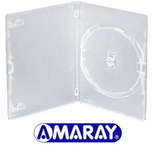 Amaray, set di 10 custodie individuali per DVD o CD (14 mm, trasparente)