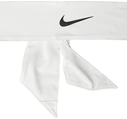 Nike Fascia Tennis Dri-Fit Head Tie 3.0 Swoosh capelli Del Potro Nadal (Bianco)