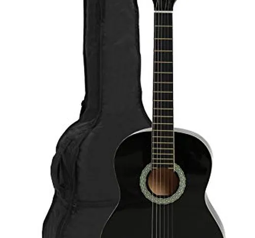 Navarra NV12 chitarra classica nero 4/4 , Gig Bag/borsa con tasca , 2 plettri