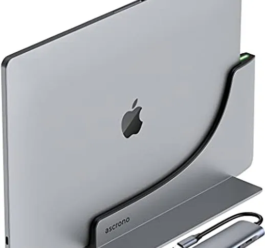 Pacchetto Hub Docking Station Vertical Ascrono | Compatibile con Apple MacBook Pro 13, 15...