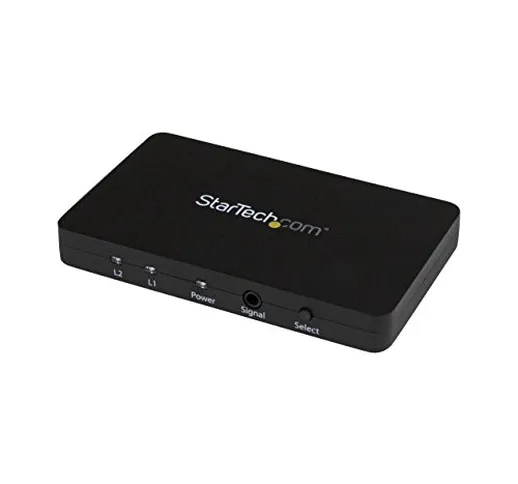 StarTech.Com Switch Commutatore Automatico a 2 Porte HDMI con Case in Alluminio e Supporto...