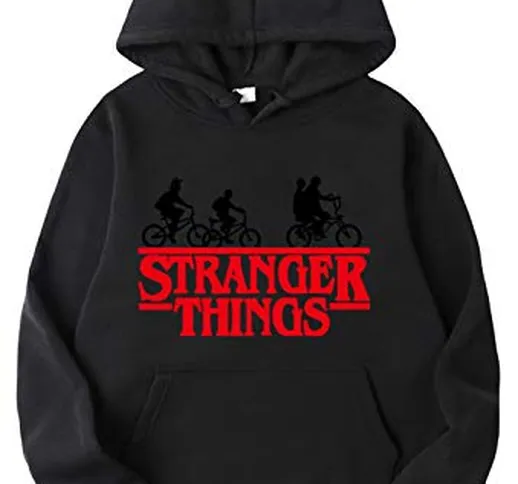 HUASON Stranger Things Felpa con Cappuccio Stampa di Lettere, Pullover Addensare con Foder...