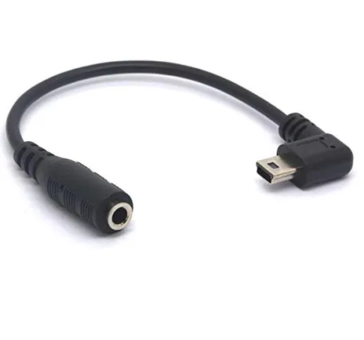 Tomost - Cavo adattatore per microfono da 3,5 mm, 90 angolati da 3,5 femmina a mini USB ma...