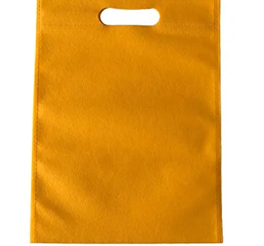200 borse per la spesa in tessuto non tessuto ecologico, 22 cm x 30 cm, Golden Yellow, 22c...