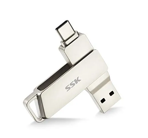 SSK 256 GB USB C Flash Drive Doppi connettori Memoria USB con velocità di trasferimento fi...