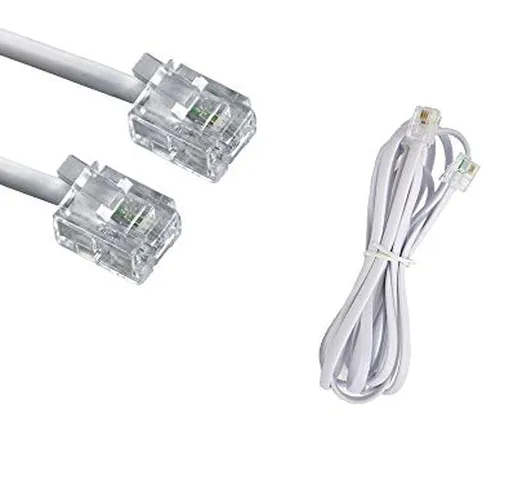 Vetrineinrete® Prolunga telefonica cavo da 1.5 3 5 10 metri connettori plug RJ11 modem tel...