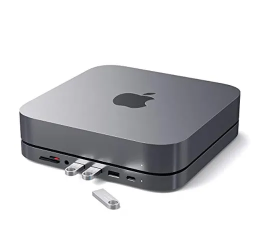 Satechi USB C Hub - Stand e Hub in Alluminio - Porta USB-C, Lettore Micro/SD Card, USB-A 3...