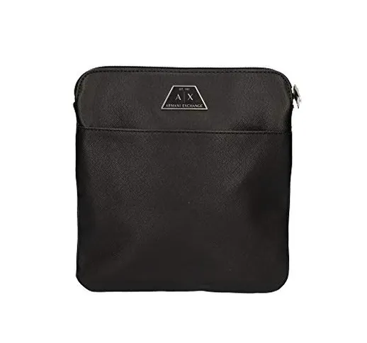 ARMANI EXCHANGE Small Crossbody Bag, Borsa a tracolla Uomo, Nero (Nero - Black), 22.5x1.5x...