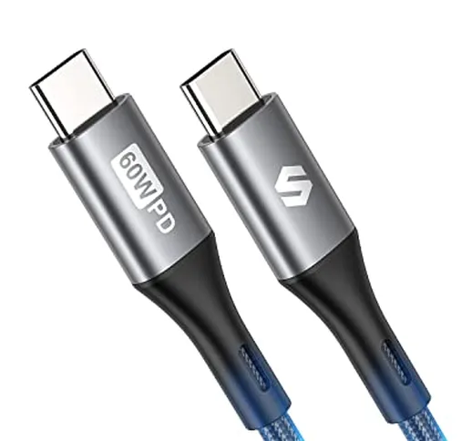 Silkland Cavo USB C USB C Corto 0.5M, 3A 20V 60W, PD 3.0&QC 3.0, Cavo Type C to Type C Ric...