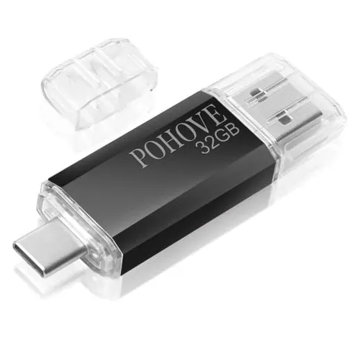 POHOVE Tipo C Chiavetta USB 32 GB, 2 in 1 Type C Pennetta USB 32 Giga USB C Pen Drive 32 G...