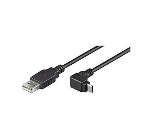 Goobay 95343 Cavo USB 2.0 ad Alta Velocità 90°, 0.48 Gbit/s, Nero, 1.80m Lunghezza del Cav...