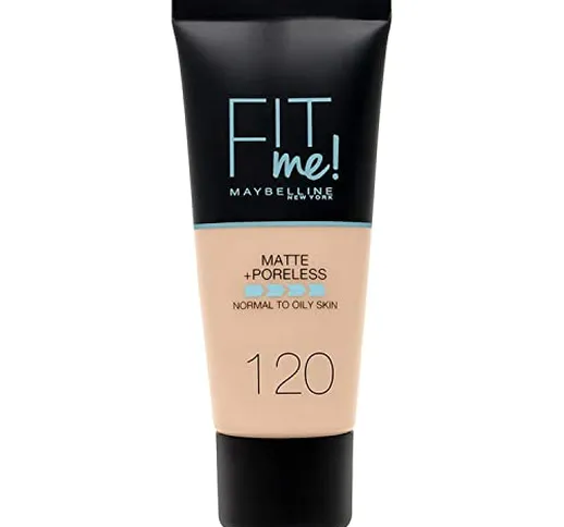 Maybelline New York Fondotinta Fit Me Matte&Poreless, Finish Opacizzante e Fissante, Tonal...