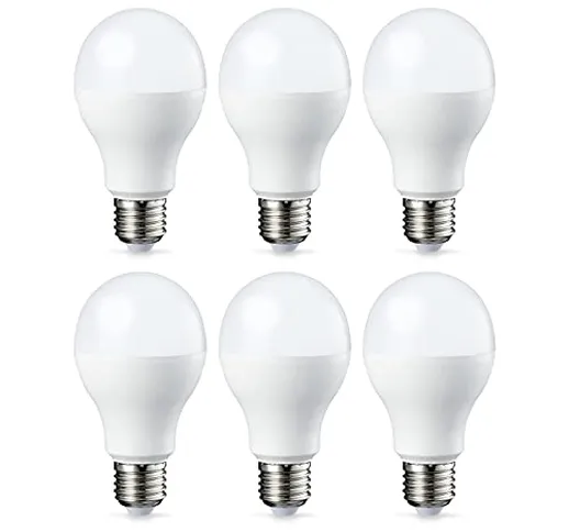 Amazon Basics - Confezione da 6 lampadine a LED, con attacco Edison E27, piccole, da 14 W...
