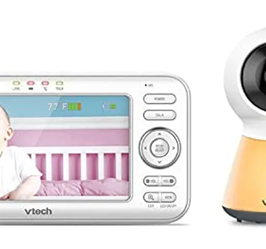 VTech VM5254 Video Baby Monitor, Schermo da 5", Luce Notturna Adattiva Auto-On, Visione No...
