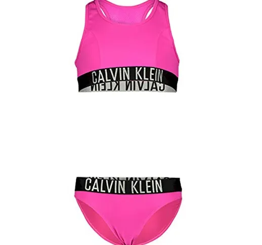Calvin Klein Bralette Bikini Set Costume da Bagno, Rosa (Pink Glow 17/2435 Tz7), (Taglia U...