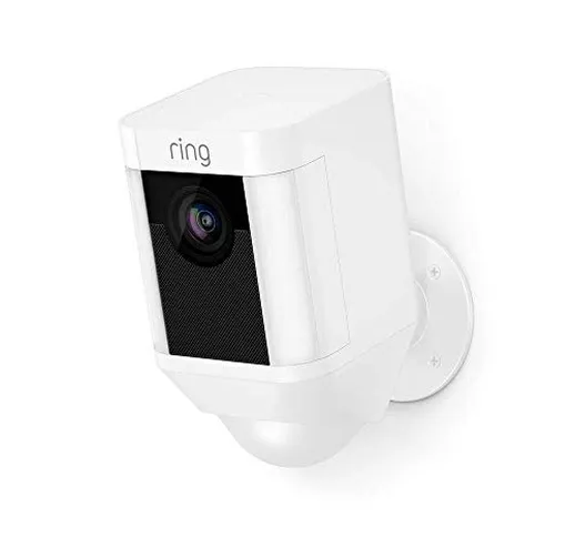 Ring Spotlight Cam Battery | Videocamera di sicurezza HD con faretto LED, allarme acustico...