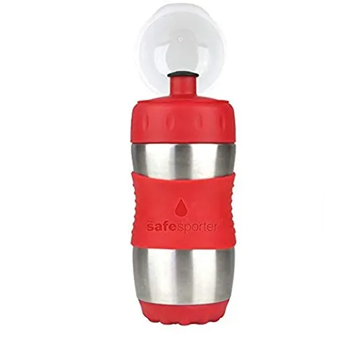 Kid Basix, Borraccia in acciaio inox e silicone per bambini, Rosso (Rouge)