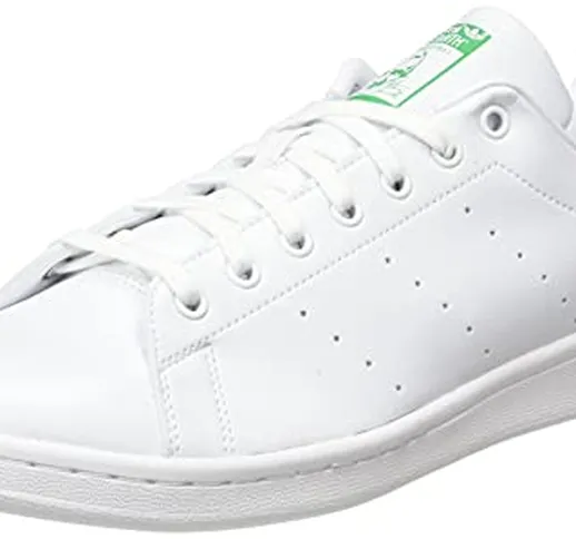 adidas, Stan Smith Uomo, Ftwr White/Ftwr White/Green, 42 EU