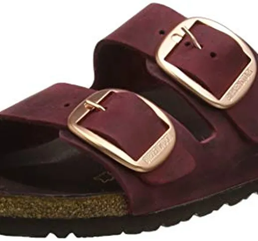 Birkenstock Arizona Big Buckle, Sandali a Punta Aperta Donna, Rosso (Zinfandel Hex Port Zi...