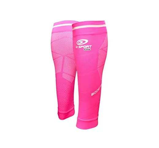 BV Sport Booster Elite Evo 2 Gambaletti Compressivi Running - Rosa Fluo, S+