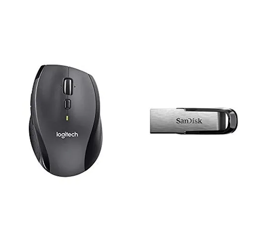Logitech Marathon Mouse M705 - Mouse laser senza fili per laptop con durata delle batterie...