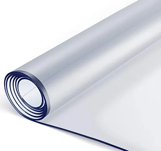FEMOR Tovaglia di PVC Plastica Rettangolare Trasparente 90 x 160 cm Impermeabile Cucinacop...