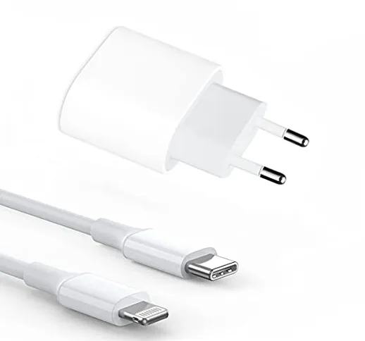 [Apple MFi Certified] iPhone Caricabatterie, USB C 20W Rapido Caricatore con Cavo USB C a...