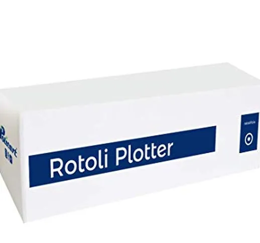 POLICART Confezione 4 Rotoli Plotter 91,4 x 50 Metri 90 gr. mq Anima 50 Carta Bianca Stamp...