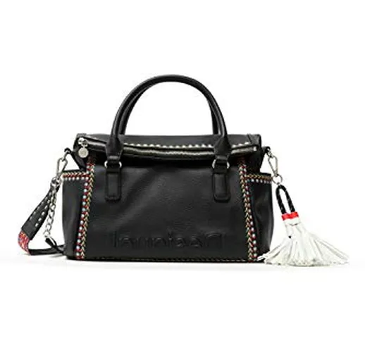 Desigual PU Hand Bag, Borsa a Mano. Donna, Nero, U