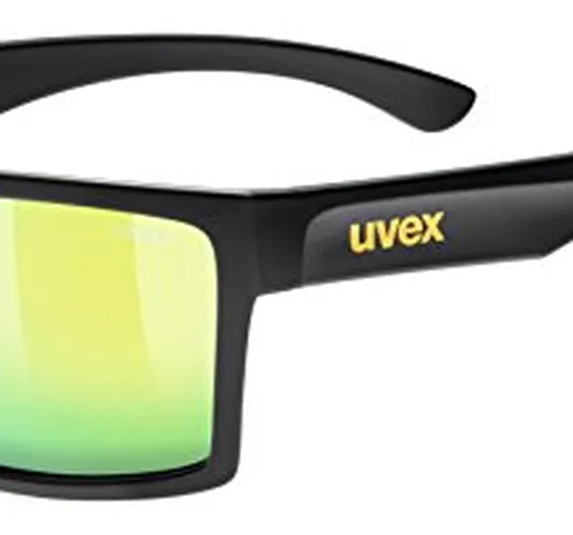 uvex lgl 29, sonnenbrille Unisex Adulto, Black Mat/Yellow, one size