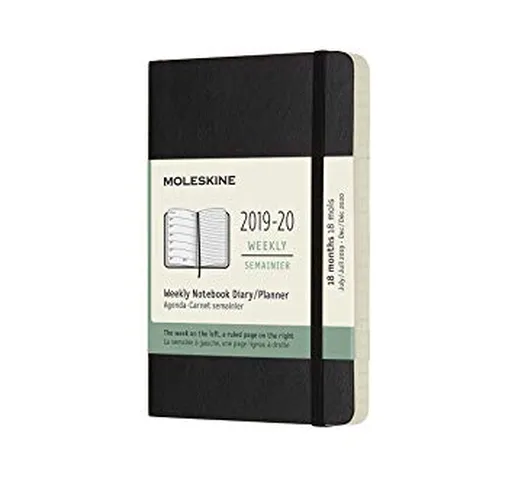 (modello precedente) - Moleskine Agenda 18 Mesi Settimanale anno 2019/2020 con Copertina M...