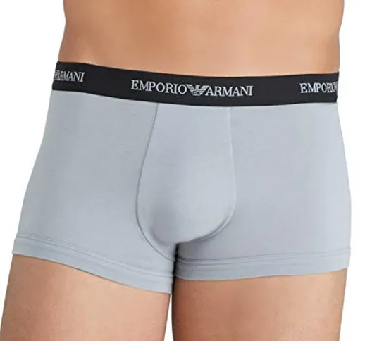 Emporio Armani 2-Pack-Trunk Essential Core Logoband, Biancheria Intima, Uomo, Nero/Grigio,...