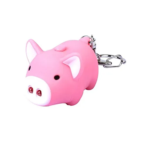 Verlike cute Pig Style LED light Sound Key Chain portachiavi auto ciondolo borsa decorazio...